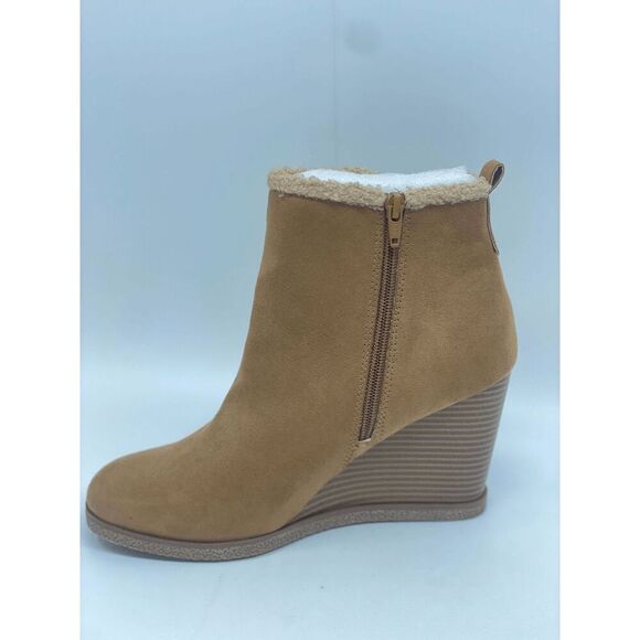 Sun + Stone Women's Camillia Wedge Bootie - Tan Micro 10M - Picture 4 of 7